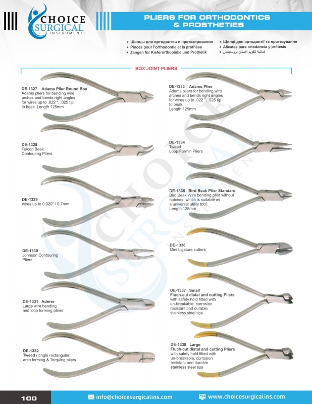 Pliers For Orthodontics & Prostheties